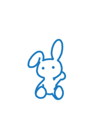 かしこいうさぎ 青 【シンプル】