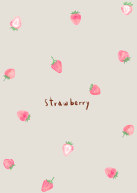 水彩いちご : シンプルブラウンベージュ