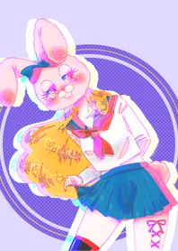 rabbit head girl4