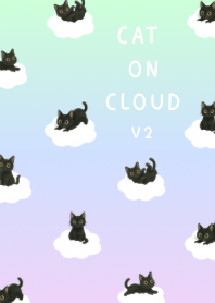 Black Cat on Cloud v2 - Aurora gradient
