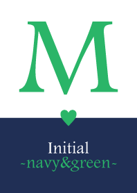 Initial "M" -navy&green-