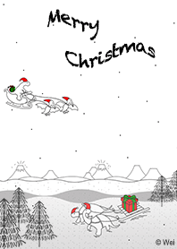 Merry Christmas (Dinosaur White)