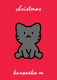 black cat christmas red M