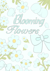blooming flowers (turquoise)