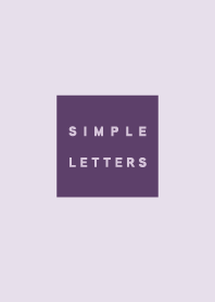 Simple letters / dark purple & violet.