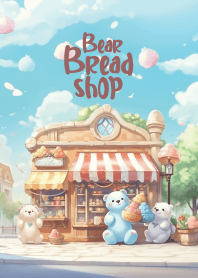 cute bear at bread shop