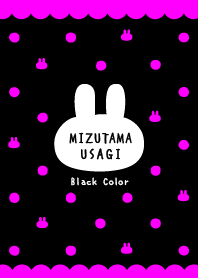 Polka dots Rabbit / Black& Neon Pink