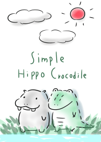 simple Hippo and crocodile
