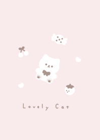 Cat and items(pattern)-dull pink.