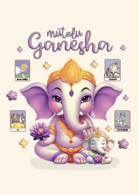 Ganesha Cute Purple : Wealth&Money Flows