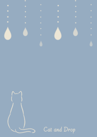Cat and Drop* (blue*beige)