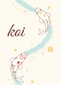 Fish 001-2 (Nishikigoi/Beige/Light Blue)