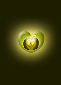 Yellow Apple Heart Skull