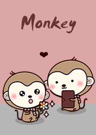 Happy Monkey Brown & Pink