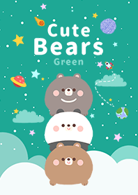 浩瀚宇宙 寶貝熊 綠色星空 2