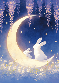 Moonlight Rabbit Under the Wisteria_BU.