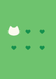 cute cat&heart.(green)
