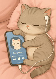 แมวสายชิลกับเพลงโปรด