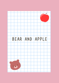 BEAR AND APPLE GRAPH PAPERj-ROSE PINK