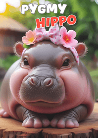 Cute chubby pygmy hippo theme 01