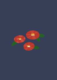 レトロかわいい、椿の花と和柄の着せ替え