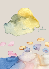 Sea and sunset. Watercolor theme