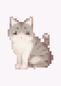 Cat Pixel Art Theme  Purple 03