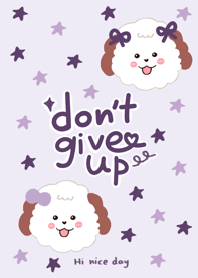 Dog don t give up minimal cute purple