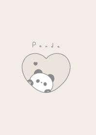 Panda in Heart(line)/beige WH