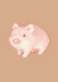 Pig Pixel Art Theme  Beige 02