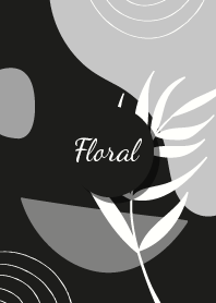 Hand Drawn Floral Black 6