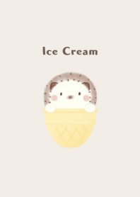 Ice Cream -hedgehog- beige