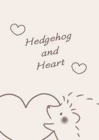 Hedgehog and Heart -Beige brown-