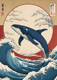 Ukiyo-e - Whale 80B498