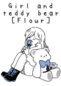 女孩和泰迪熊[花]