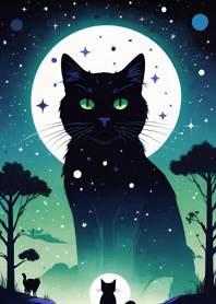 A cat gazing at the starry sky 30FF4d