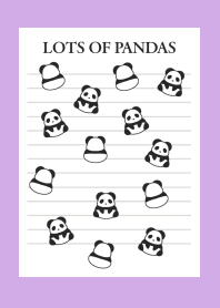 LOTS OF PANDAS NOTEBOOK-PURPLE