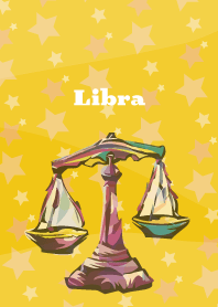 Libra constellation on yellow