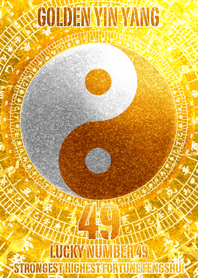 Golden Yin Yang Lucky number 49