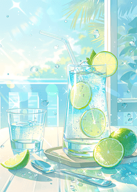Green White Terrace Lime Soda