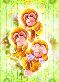 Three cute wise monkeys