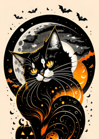 浮世絵万聖節猫 D8a049