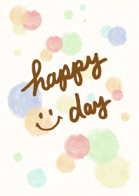 Happy day smile -watercolor Polka dot6-j