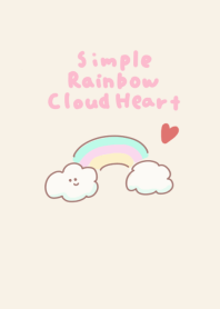 簡約彩虹雲心米色