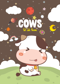 Cows Kawaii Galaxy Brown