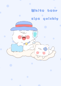 White bear sips quickly1