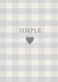 SIMPLE HEART -check bluegray-