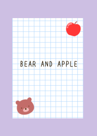 BEAR AND APPLE GRAPH PAPER-DUSTY PURPLE