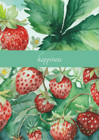 Sweet wild strawberry on blue green