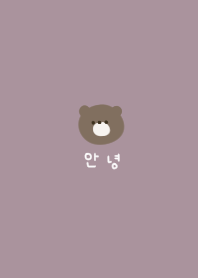 Dull purple and bear. Korean.